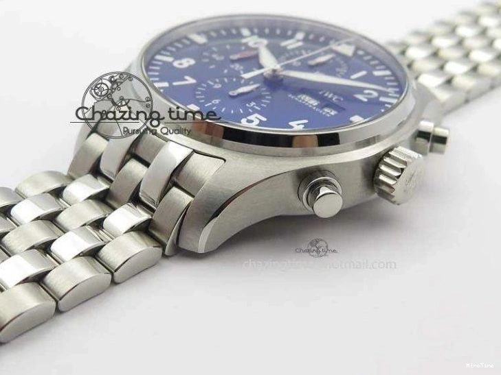 MIROTIME 0519 UrbanChic Pilot Chrono 2016 IW377714 ZF 1:1 Best Edition Blue Dial On SS Bracelet A7750 V 7272